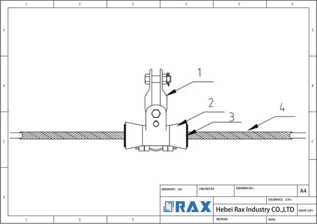 Aluminum Support for ADSS Drawing