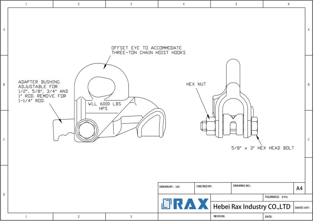 Anchor Rod Pulling Eye Drawing
