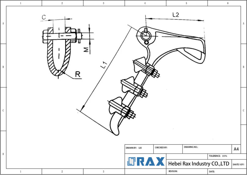 Bolt Type Tension Clamp Drawing