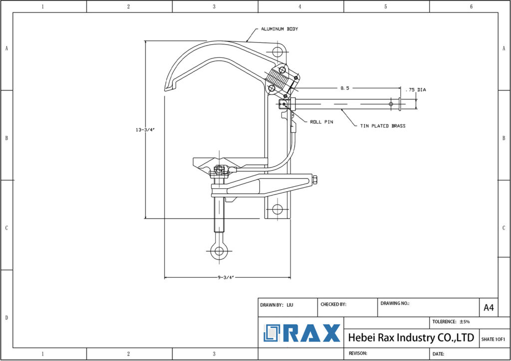 Bus Bar Ground Clamp Drawing