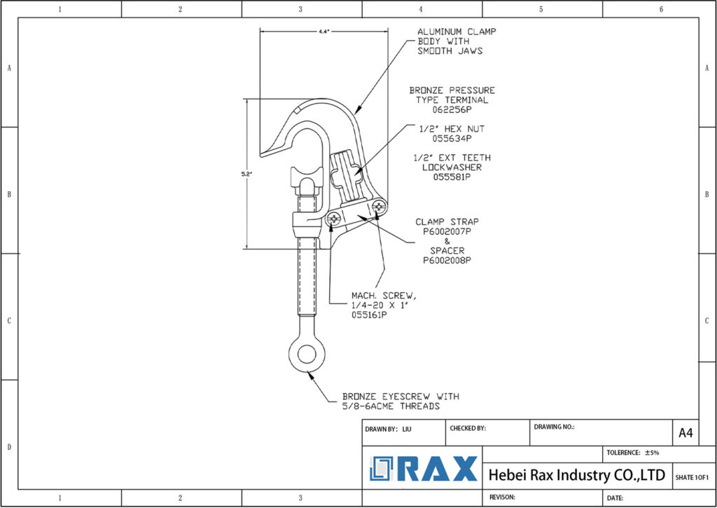 C Clamp Ground Clamp Drawing