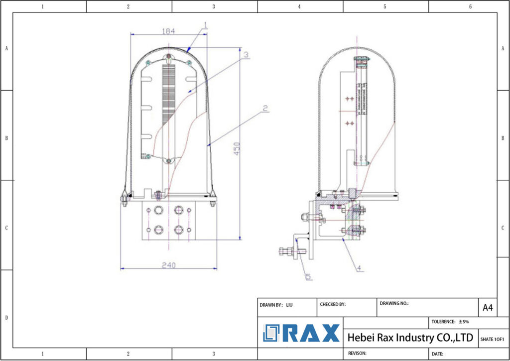 Cap Type Metal Joint Box Drawing