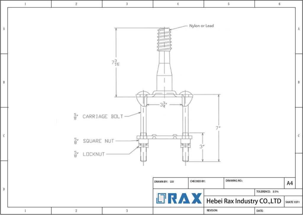 Clamp Type Crossarm Pin Drawing