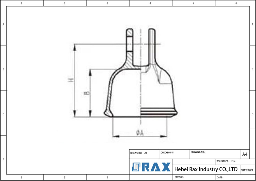 Clevis Type Suspension Insulator Cap Drawing
