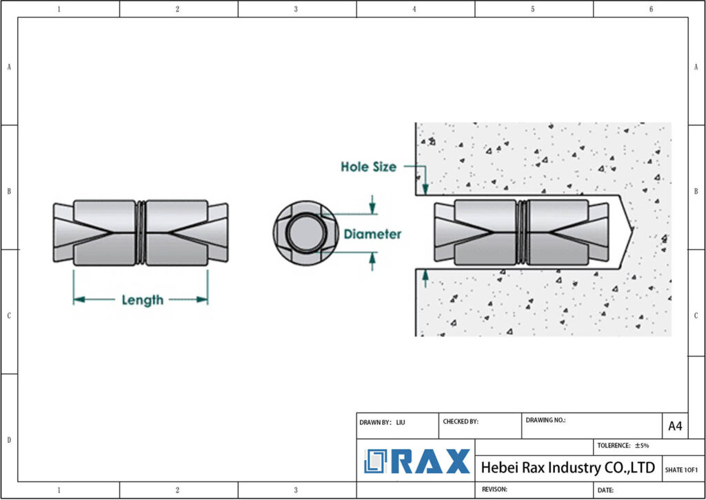 Double Expansion Anchor Drawing