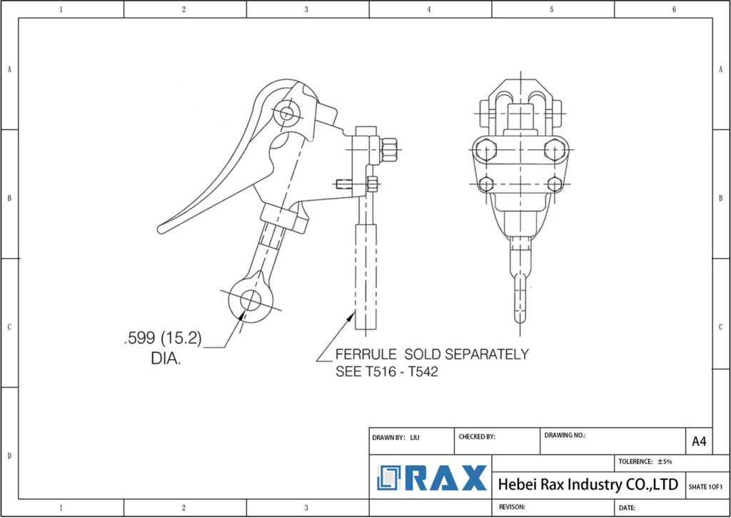 DuckBill Grounding Clamp Drawing