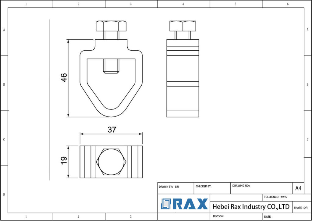 Earth Rod Clamp Drawing