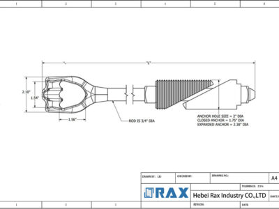 Expanding Rock Anchor Drawing Expanding Rock Anchor Drawing