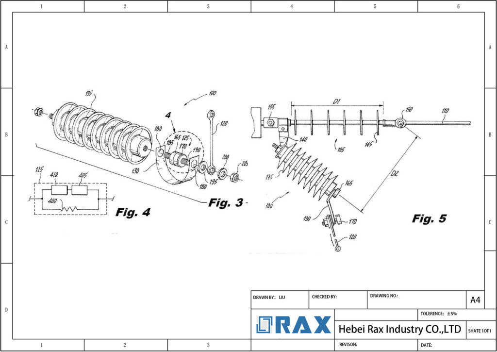 Externally Gapped Line Arrester Drawing