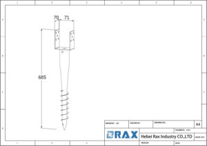 Ground Screw Post Anchor Drawing