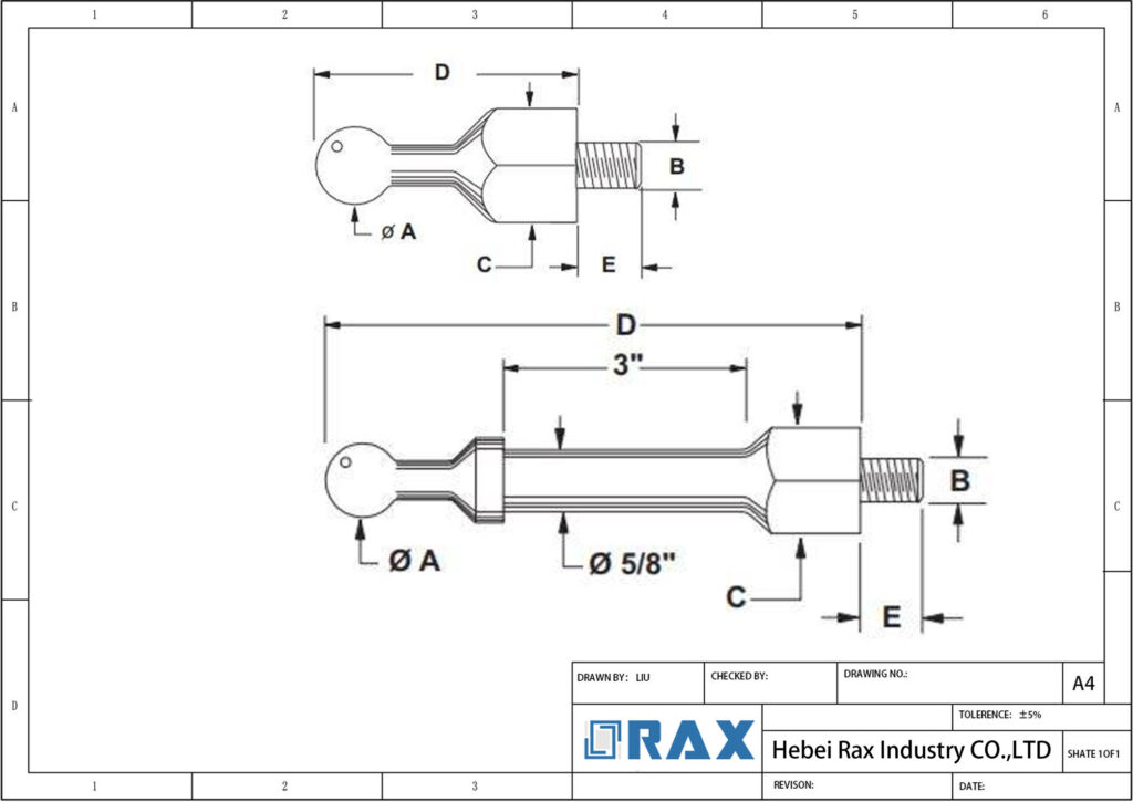 Grounding Ball Stud drawing