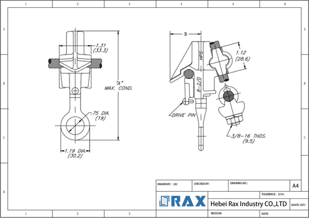 Hot Line Clamp Drawing