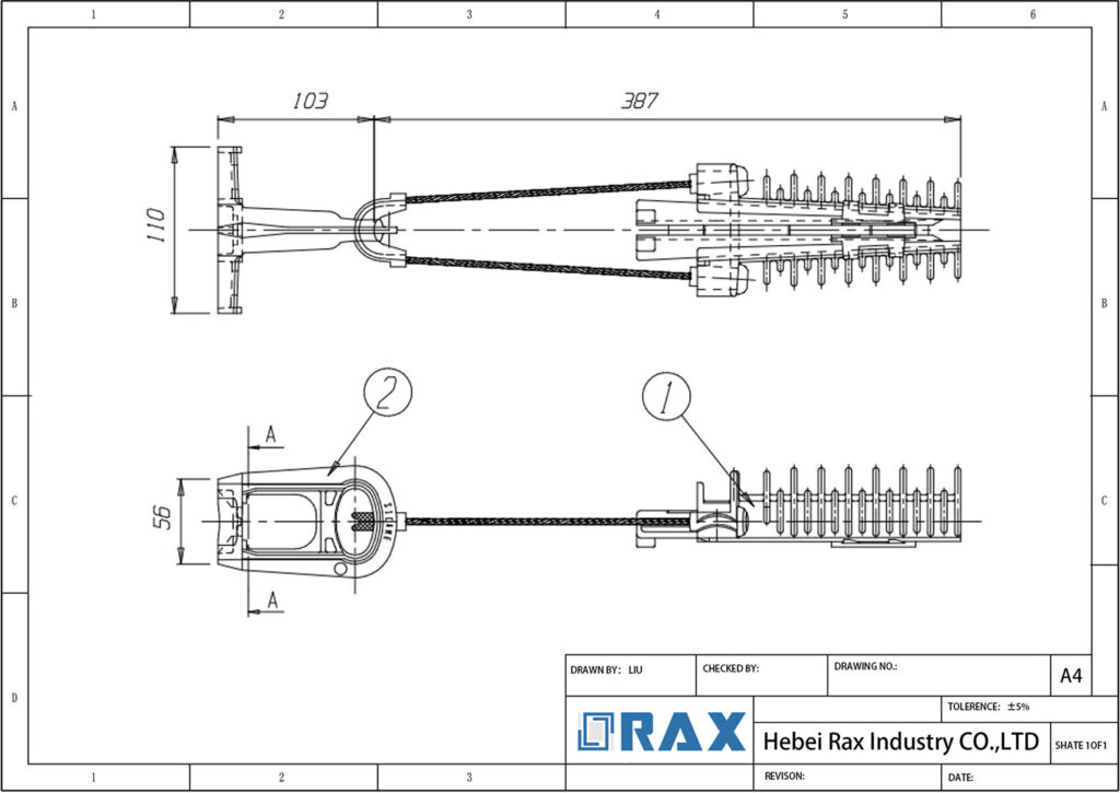 Insulated Wedge Clamp Drawing