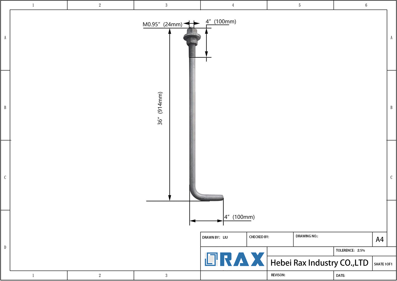 Light Pole Anchor Bolt Drawing
