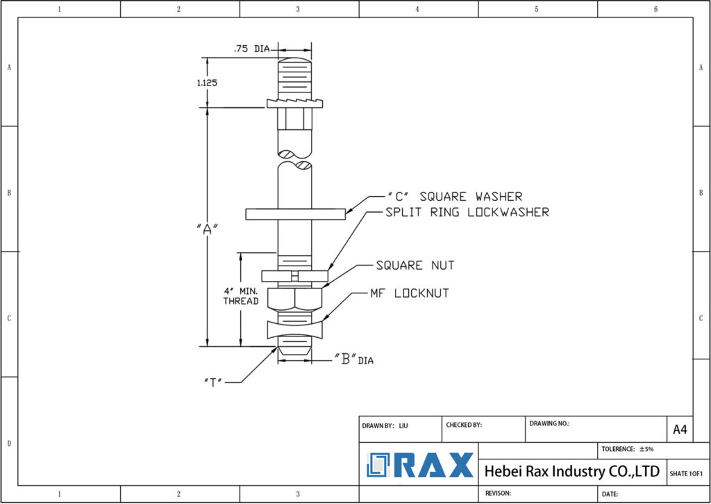 Line Post Stud Drawing