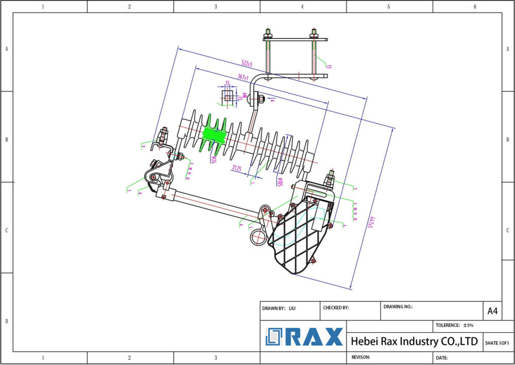 Load Break Type Fuse Cutout Drawing