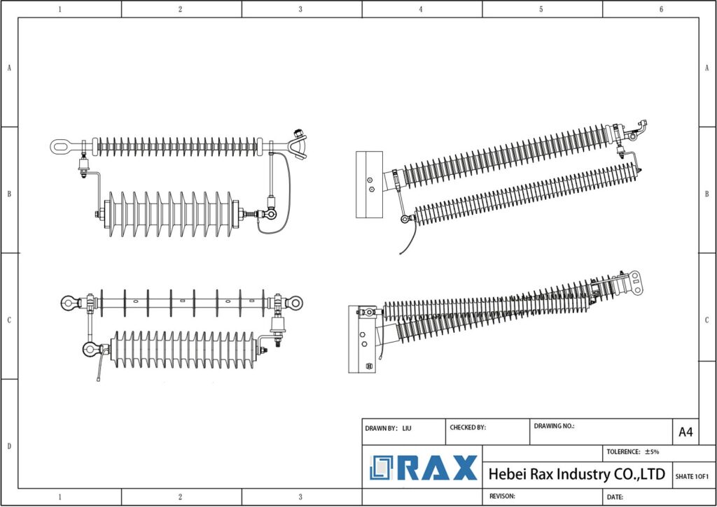 Non-Gapped Line Arrester Drawing