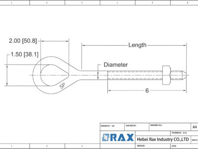 Oval Eye Bolt Drawing Oval Eye Bolt Drawing