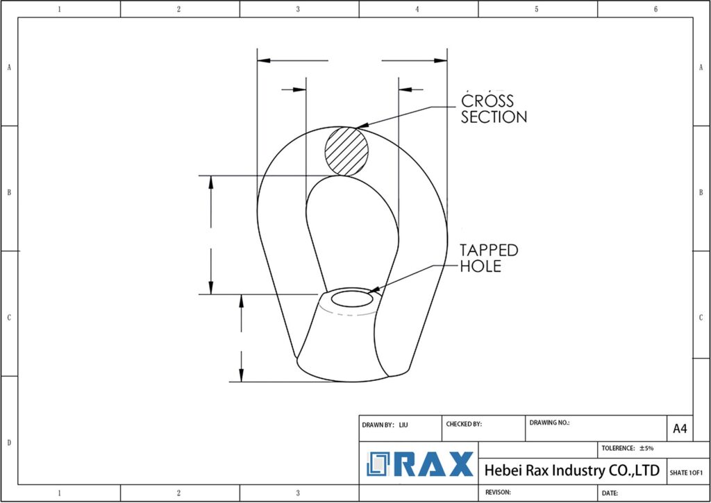 Oval Eye Nut Drawing