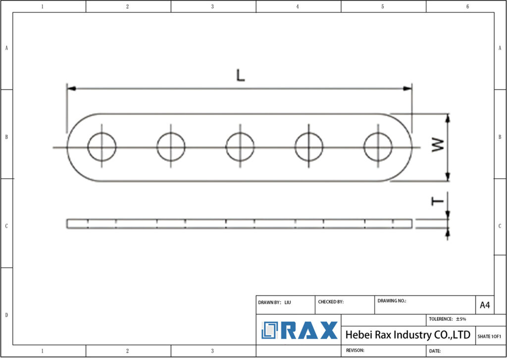 PT type Adjusting Plate Drawing