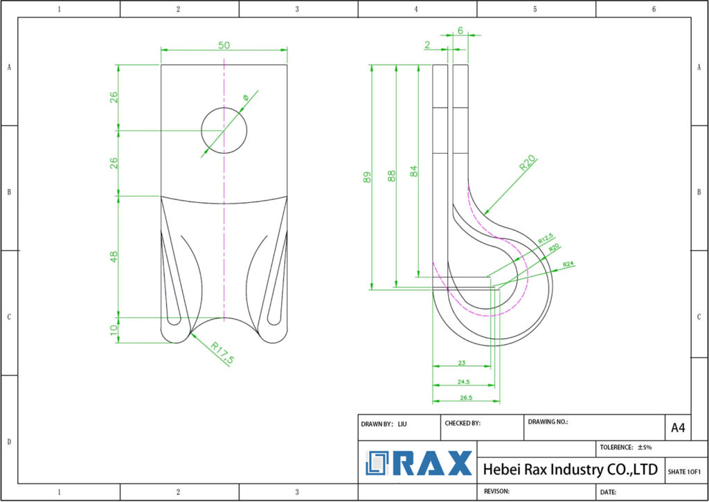 Pig Ear Guy Attachment Drawing
