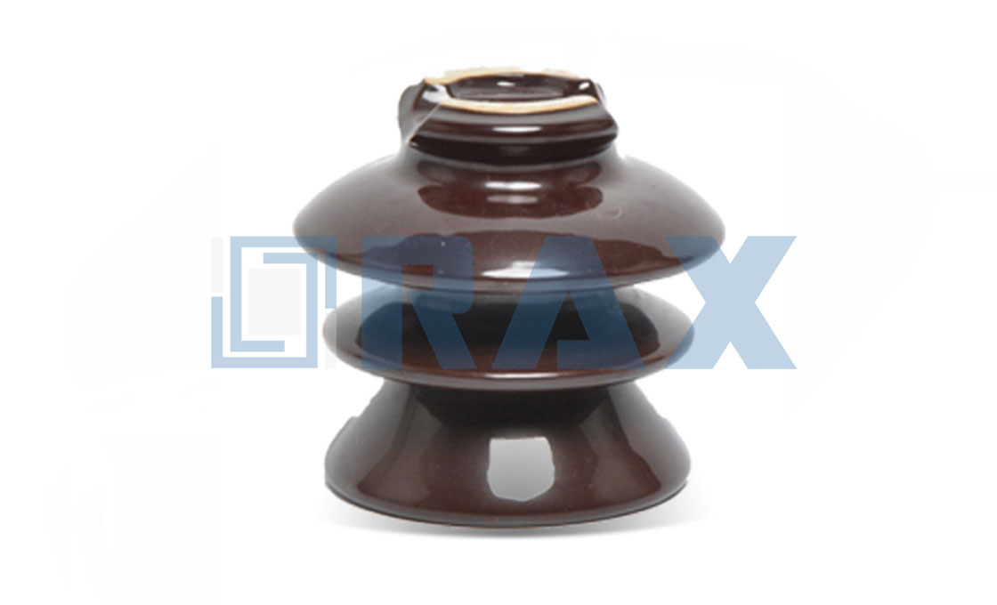 Two-shed brown porcelain pin insulator body