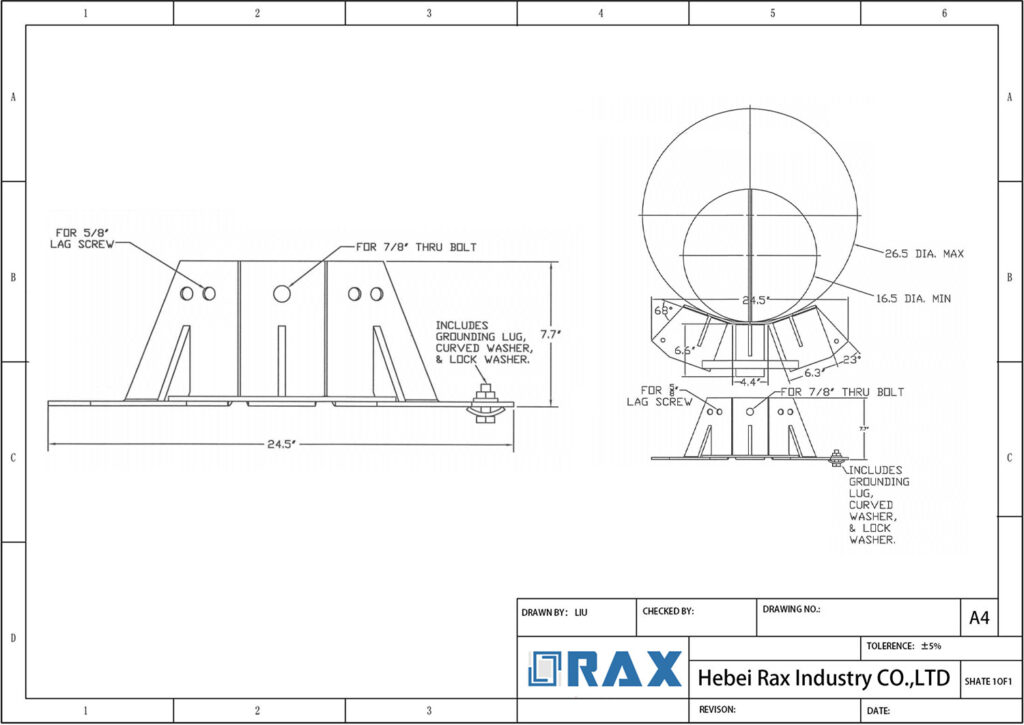 Pole Bearing Plate Drawing