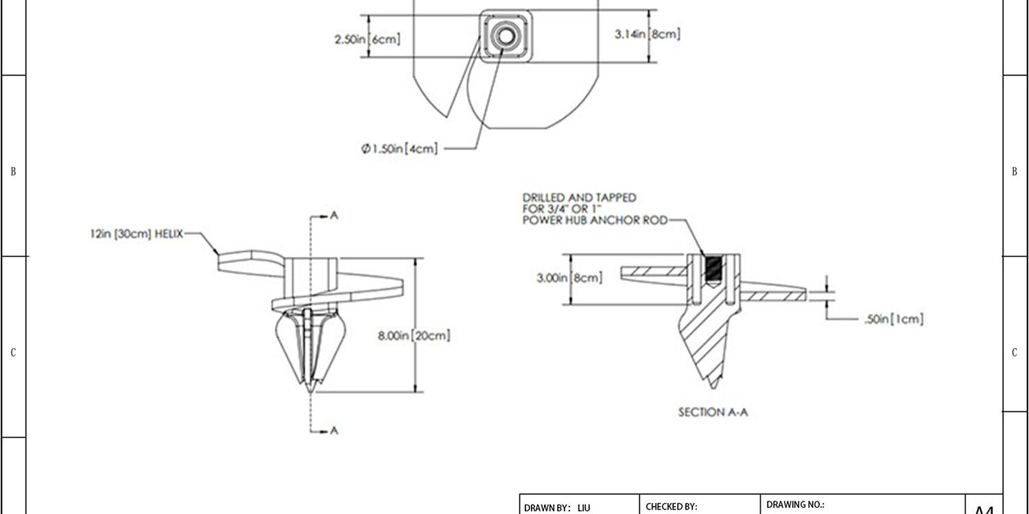 Power Hub Screw Anchor Drawing Power Hub Screw Anchor Drawing
