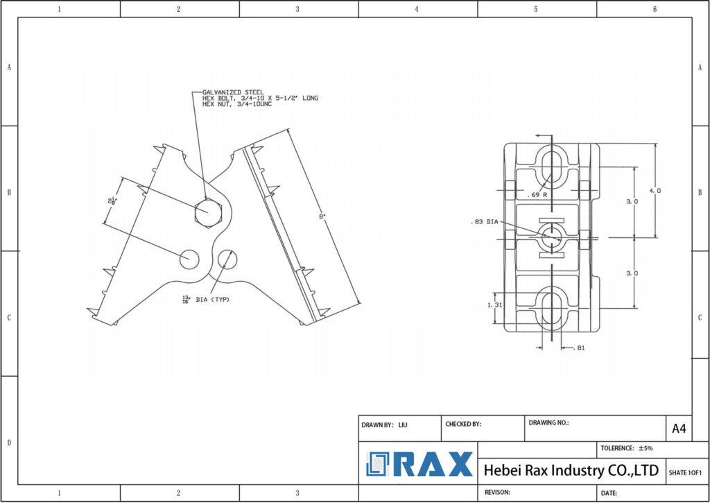 Push Pole Brace Drawing