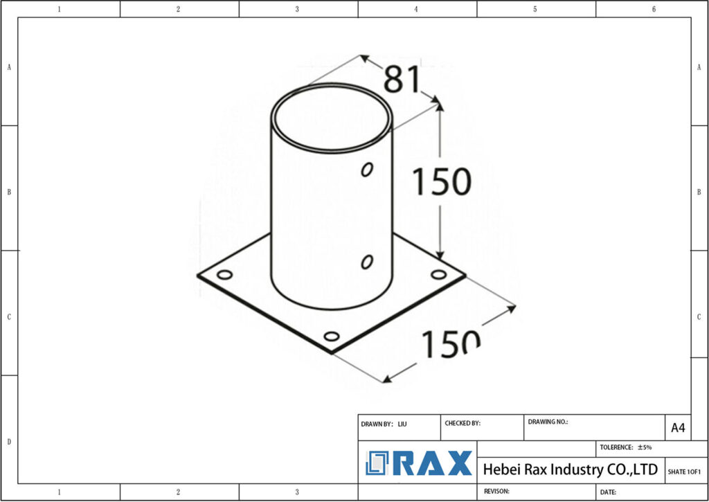Round Post Anchor Drawing