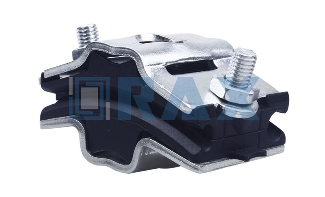 Étrier de suspension ADSS type caoutchouc montrant l'insert élastomère