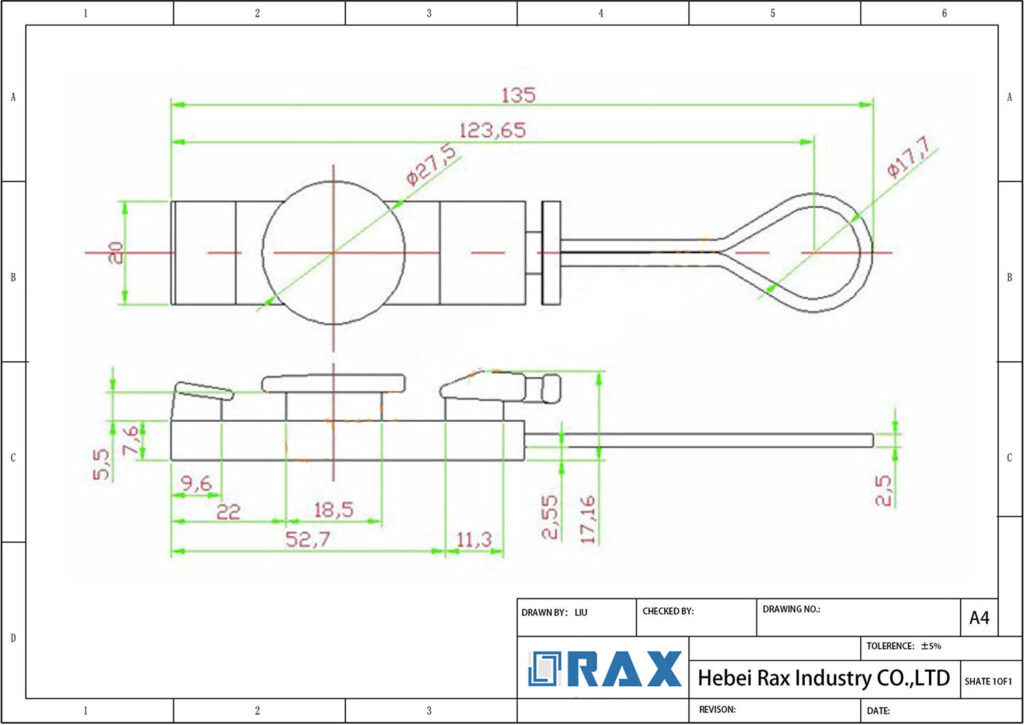 S-type Drop Cable Clamp Drawing