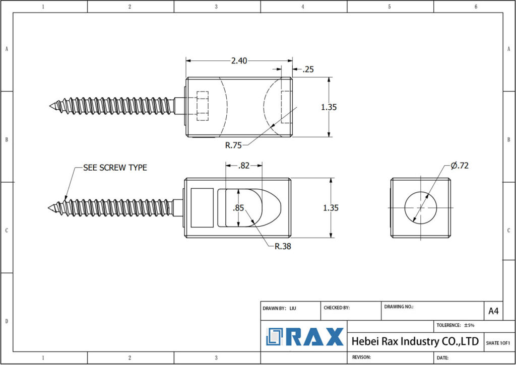 Screw-type Wire holder Drawing