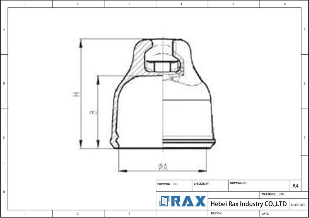 Socket Type Suspension Insulator Cap Drawing