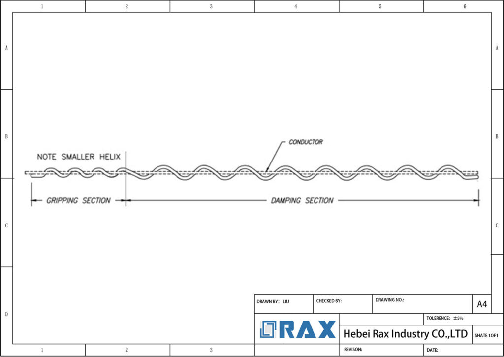 Spiral Vibration Damper Drawing
