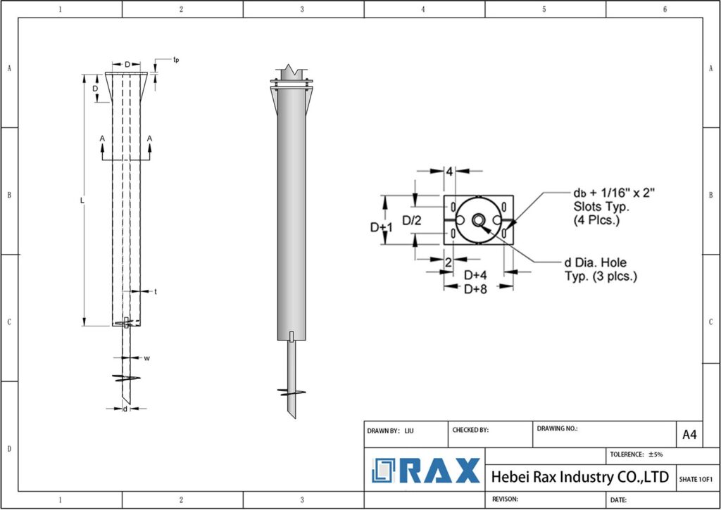 Steel Light Pole Foundation Drawing