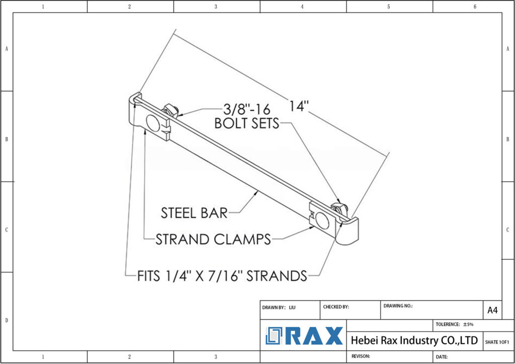 Straight Strand Tie Strap Drawing