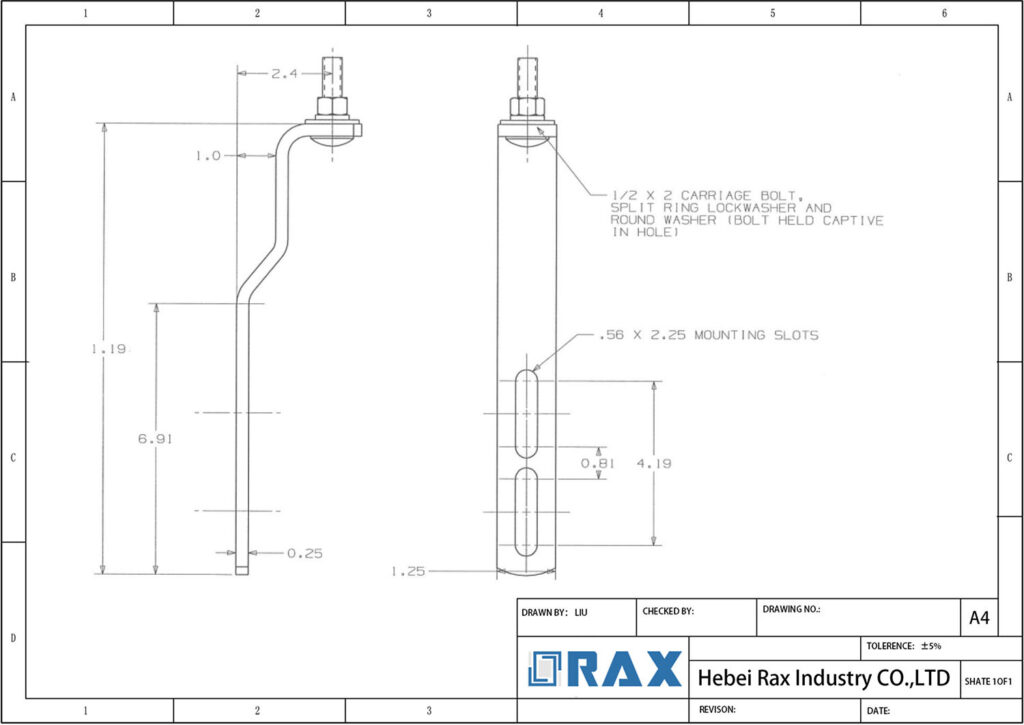 Tank Mounted Arrester Bracket Drawing