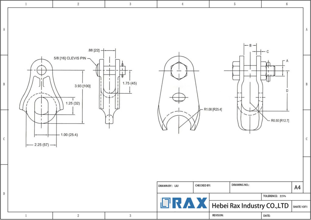Thimble Clevis Drawing