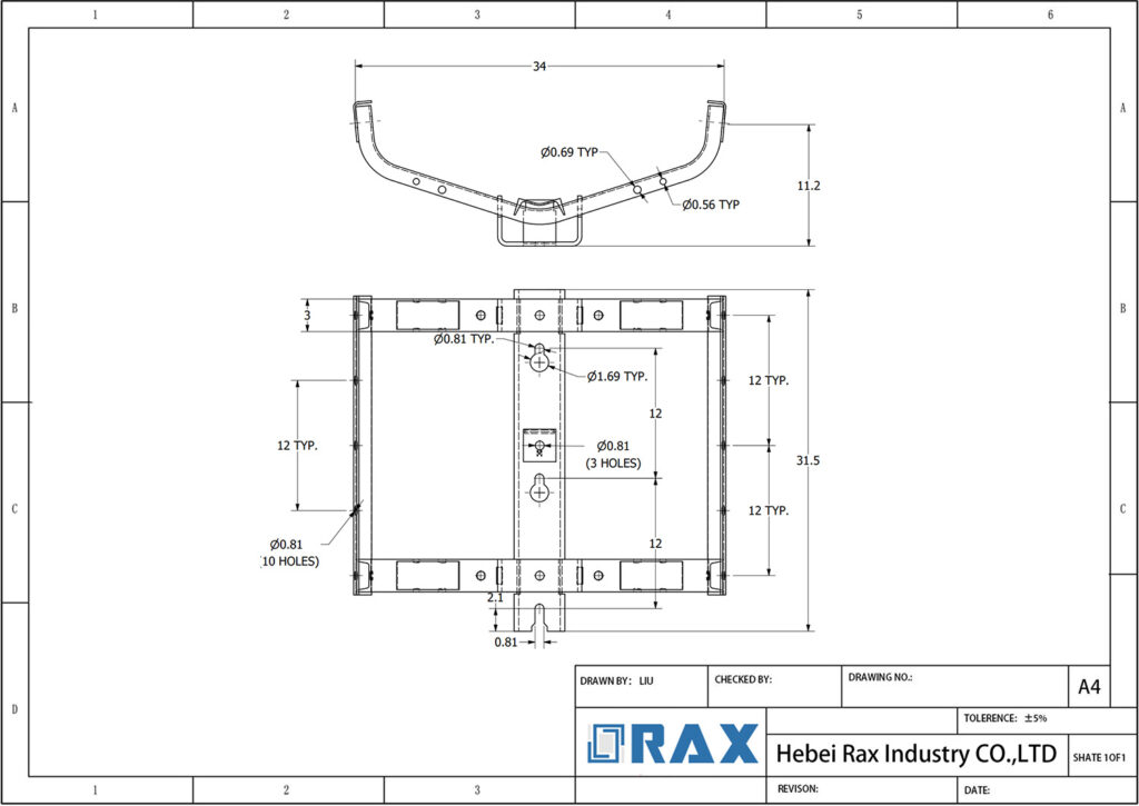 Pole Transformer Bracket Drawing