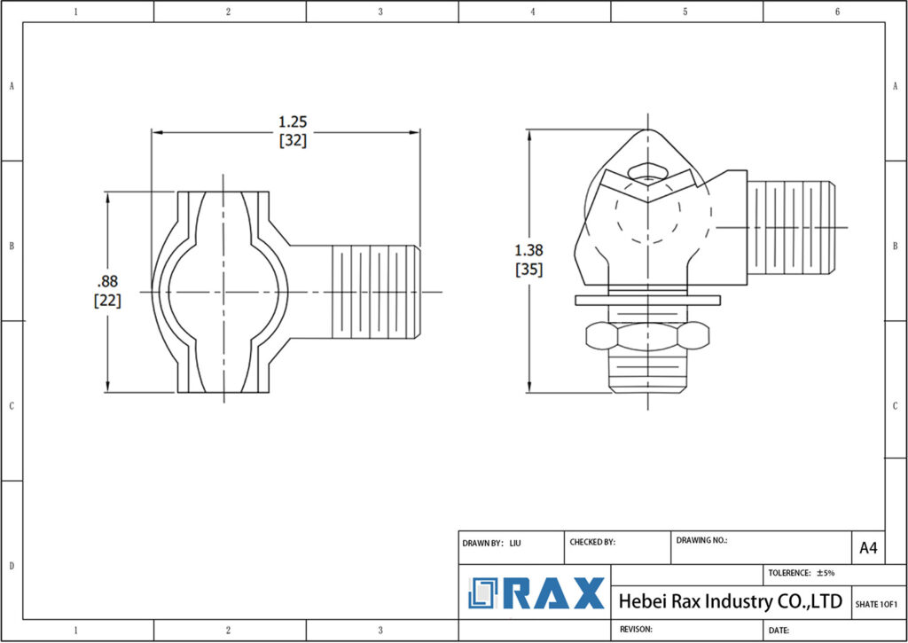 Transformer Tank Ground Connector Drawing