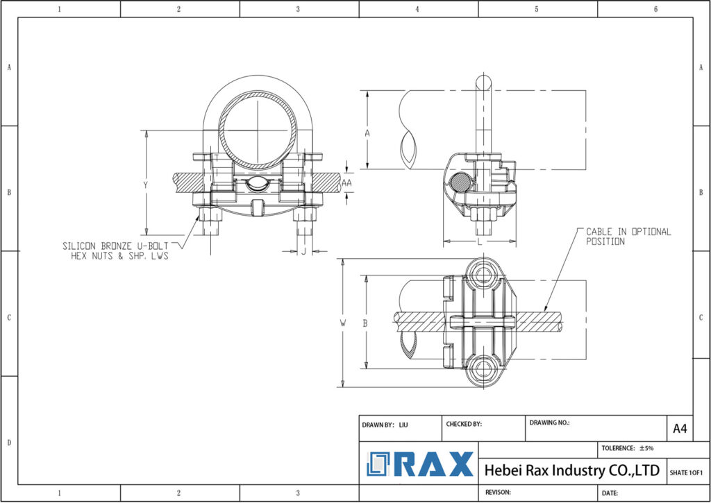 U Bolt Ground Clamp Drawing