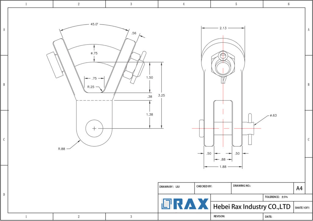Y-Clevis Clevis Drawing