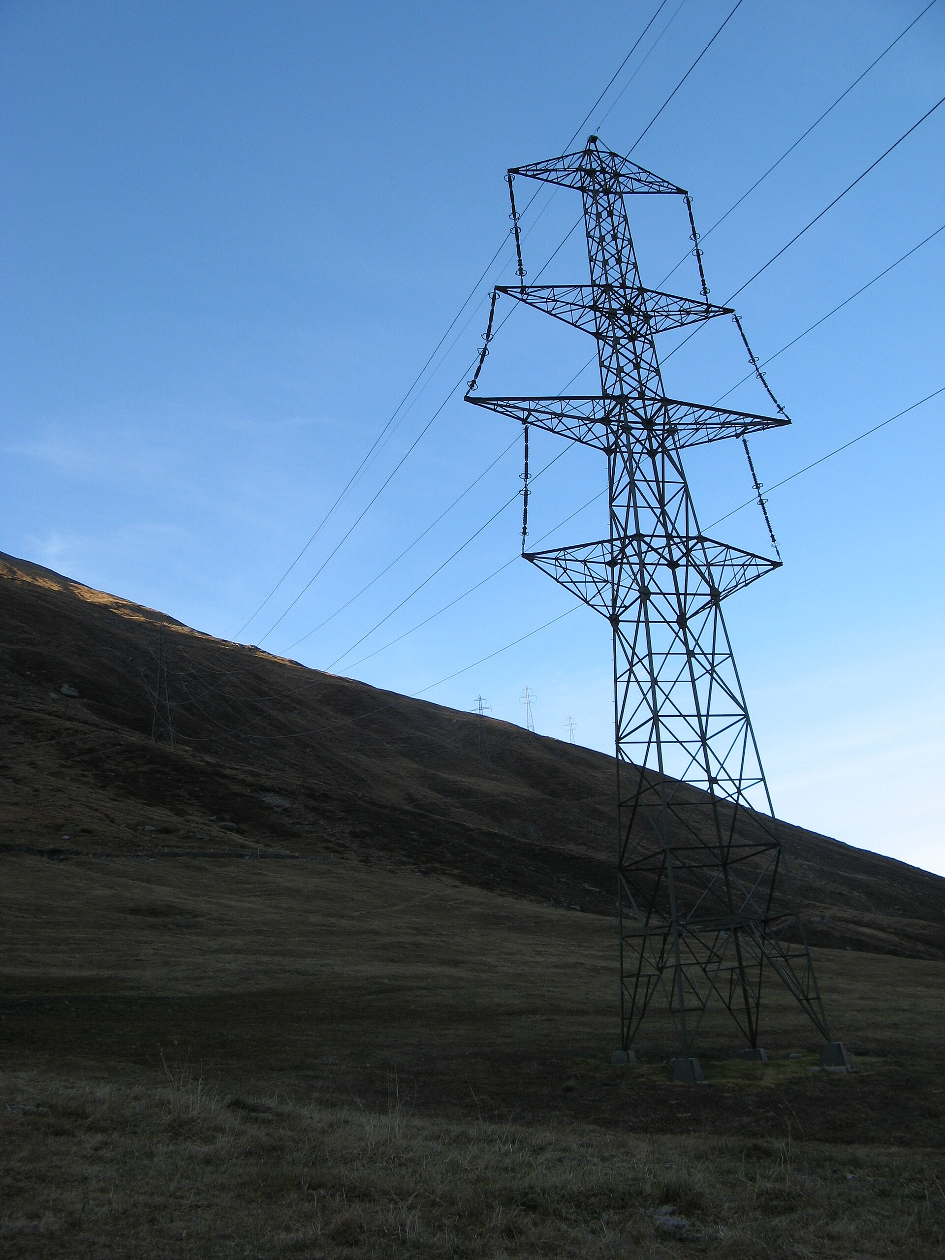 220 kV pylon on an alpine hillside