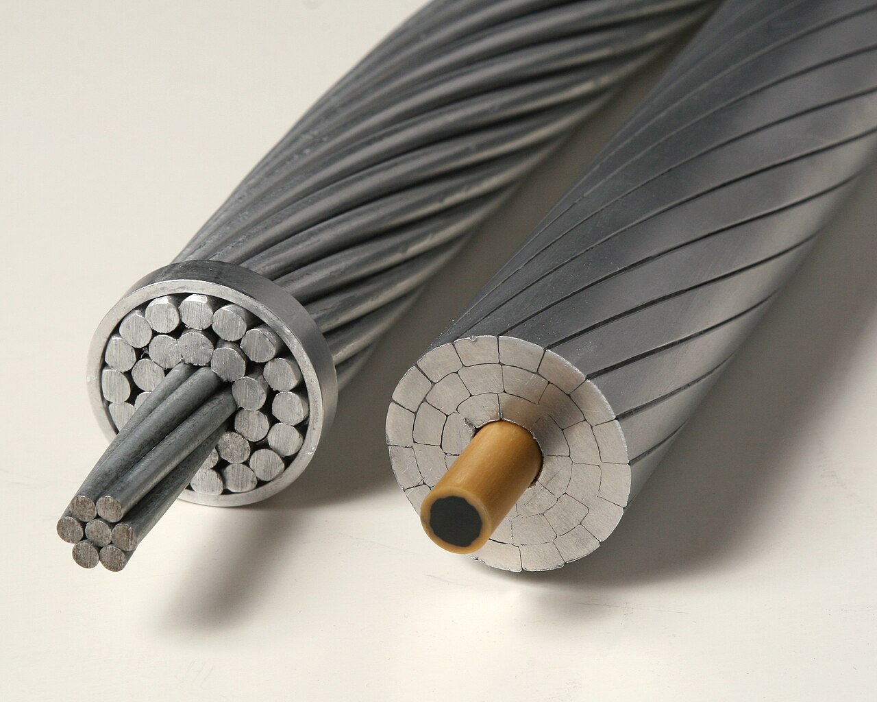 Cross-section comparison of stranded overhead conductor types
