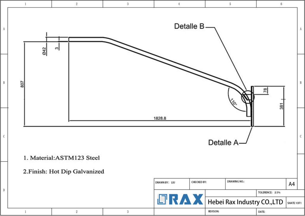street light arm drawing